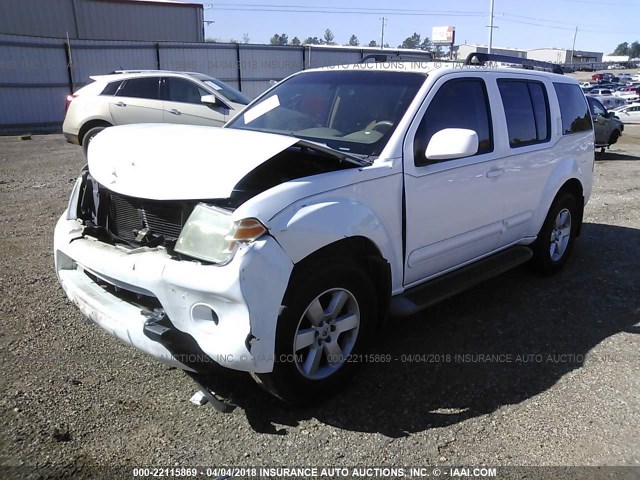 5N1AR1NN2AC608179 - 2010 NISSAN PATHFINDER S/LE/SE WHITE photo 2