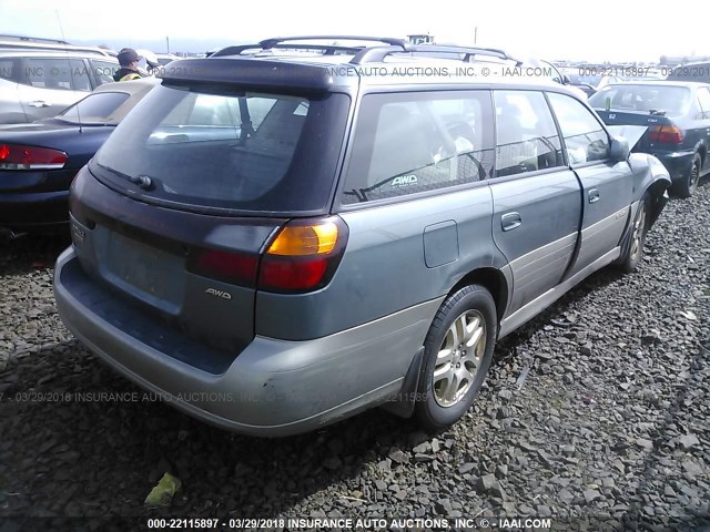 4S3BH686317675525 - 2001 SUBARU LEGACY OUTBACK LIMITED GREEN photo 4