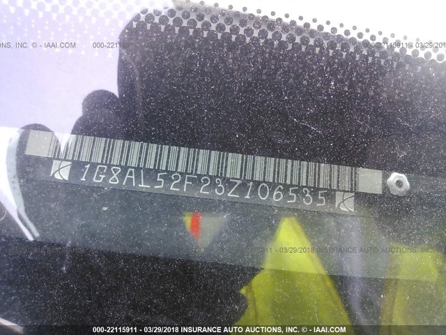 1G8AL52F23Z106535 - 2003 SATURN ION LEVEL 3 WHITE photo 9