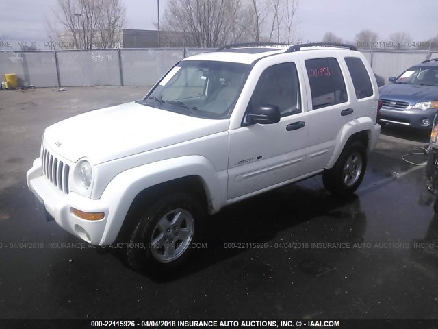 1J8GL58K32W265173 - 2002 JEEP LIBERTY LIMITED WHITE photo 2