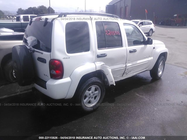 1J8GL58K32W265173 - 2002 JEEP LIBERTY LIMITED WHITE photo 4