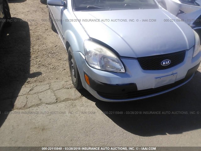 KNADE123586428023 - 2008 KIA RIO LX/SX BLUE photo 6