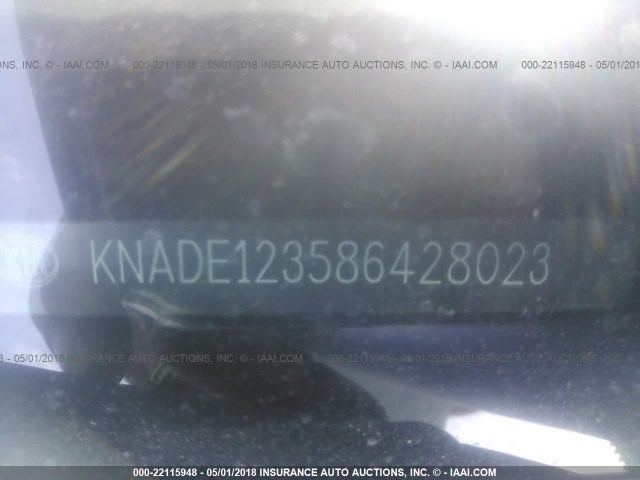 KNADE123586428023 - 2008 KIA RIO LX/SX BLUE photo 9