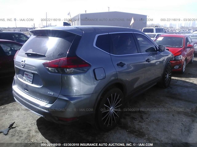 KNMAT2MV6HP523832 - 2017 NISSAN ROGUE S/SV GRAY photo 4