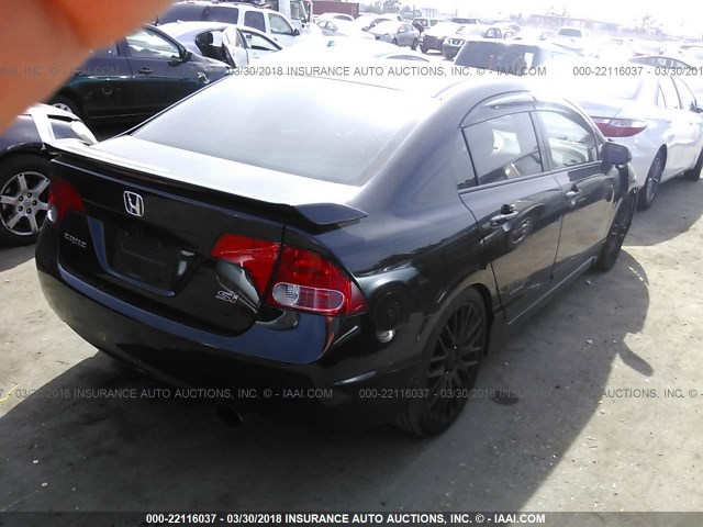 2HGFA55598H712167 - 2008 HONDA CIVIC SI BLACK photo 4