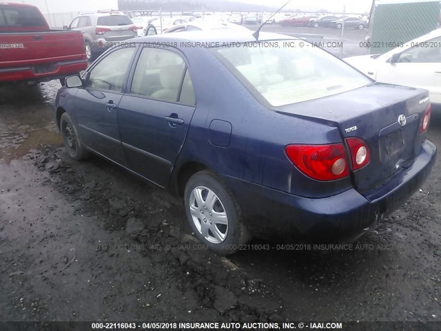 JTDBR32E860076101 - 2006 TOYOTA COROLLA CE/LE Navy photo 3