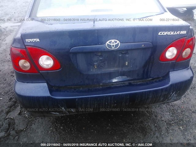 JTDBR32E860076101 - 2006 TOYOTA COROLLA CE/LE Navy photo 6