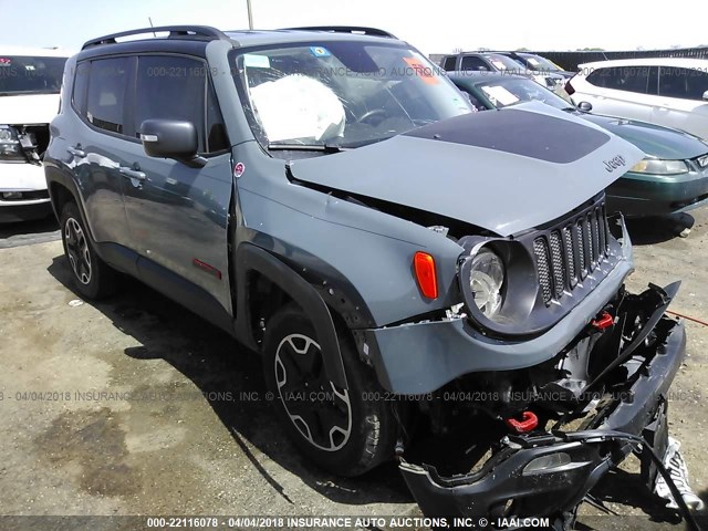 ZACCJBCT5GPE31370 - 2016 JEEP RENEGADE TRAILHAWK Light Blue photo 1