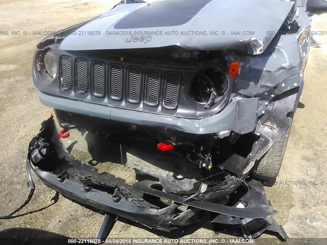 ZACCJBCT5GPE31370 - 2016 JEEP RENEGADE TRAILHAWK Light Blue photo 6