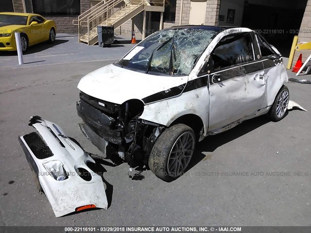 3C3CFFBR8CT500204 - 2012 FIAT 500 SPORT WHITE photo 2