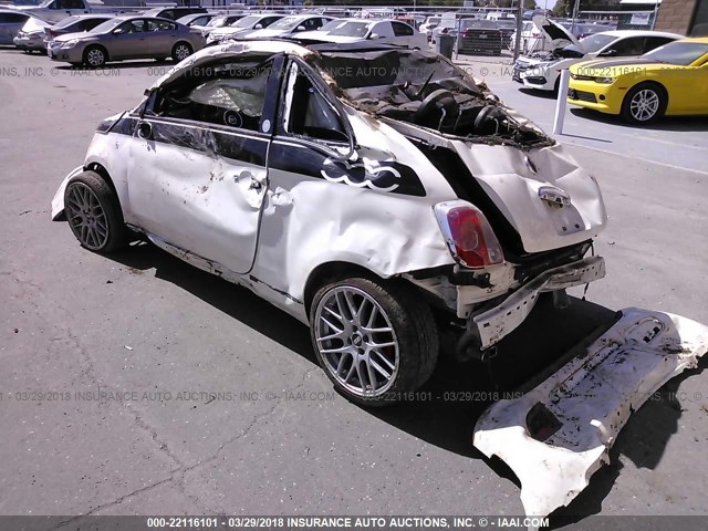 3C3CFFBR8CT500204 - 2012 FIAT 500 SPORT WHITE photo 3