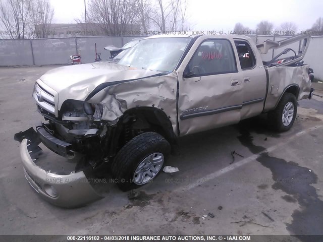 5TBBT44174S445941 - 2004 TOYOTA TUNDRA ACCESS CAB SR5 Champagne photo 2