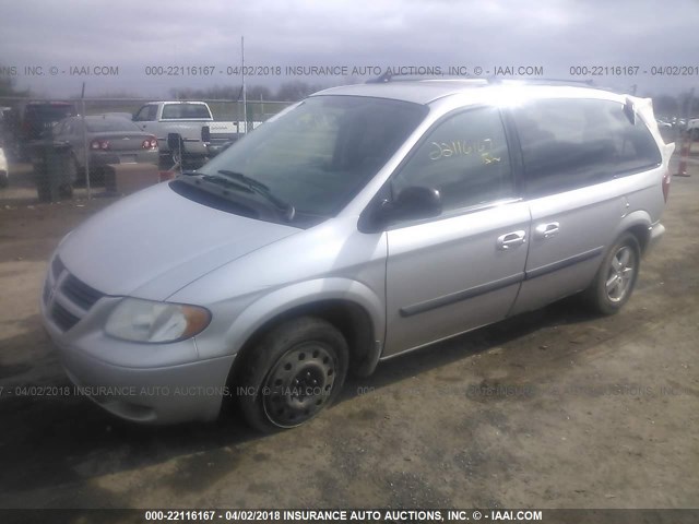 1D4GP45R15B320709 - 2005 DODGE CARAVAN SXT SILVER photo 2