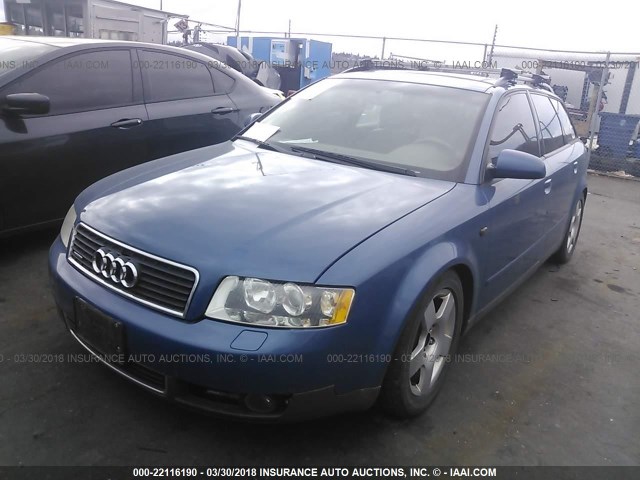 WAUVC68E52A204626 - 2002 AUDI A4 1.8T AVANT QUATTRO BLUE photo 2