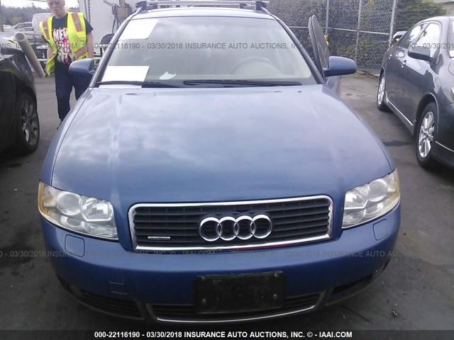 WAUVC68E52A204626 - 2002 AUDI A4 1.8T AVANT QUATTRO BLUE photo 6