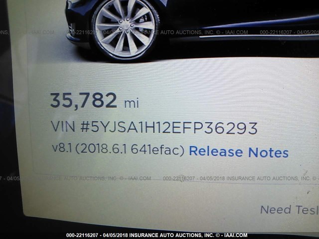 5YJSA1H12EFP36293 - 2014 TESLA MODEL S Navy photo 7