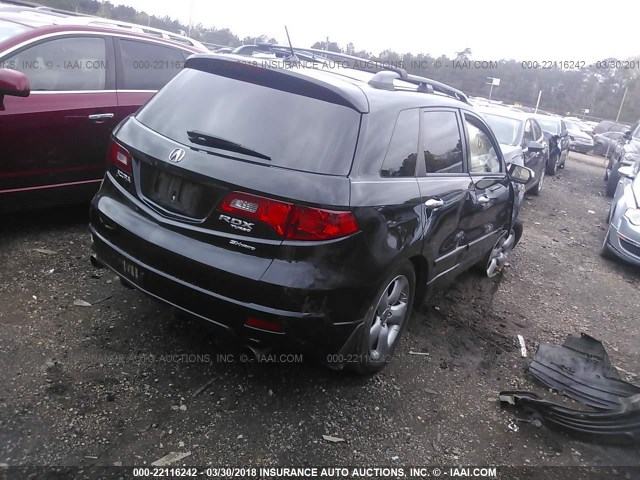 5J8TB18557A005732 - 2007 ACURA RDX TECHNOLOGY BLACK photo 4