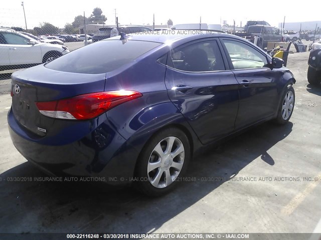 5NPDH4AE2DH452830 - 2013 HYUNDAI ELANTRA GLS/LIMITED PURPLE photo 4