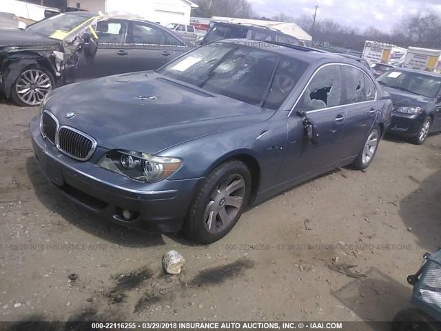 WBAHL83567DT10475 - 2007 BMW 750 I BLUE photo 2