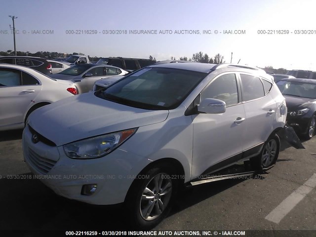 KM8JU3AC7DU676572 - 2013 HYUNDAI TUCSON GLS/LIMITED WHITE photo 2