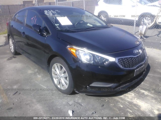 KNAFX4A60F5292290 - 2015 KIA FORTE LX BLACK photo 1