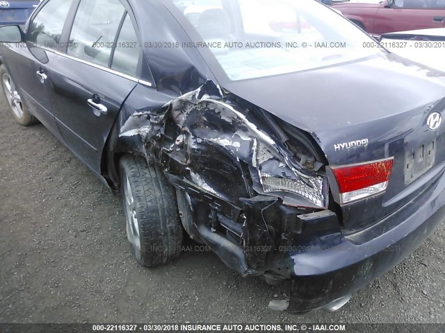 5NPEU46F46H005601 - 2006 HYUNDAI SONATA GLS/LX BLACK photo 6