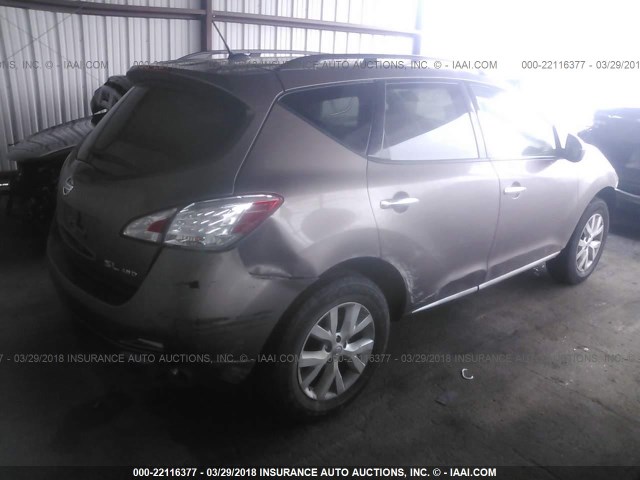 JN8AZ1MW2DW308261 - 2013 NISSAN MURANO S/SL/LE GOLD photo 4