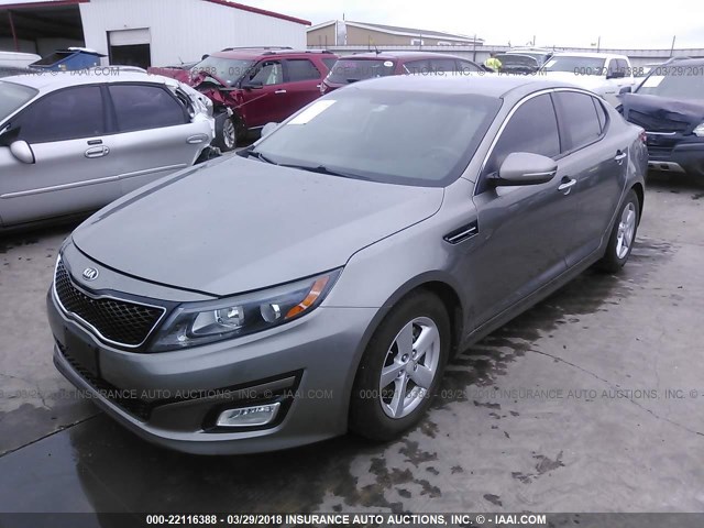 5XXGM4A77EG274548 - 2014 KIA OPTIMA LX GRAY photo 2