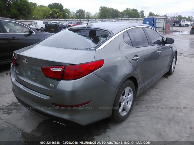 5XXGM4A77EG274548 - 2014 KIA OPTIMA LX GRAY photo 4