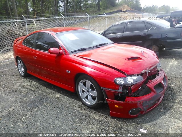 6G2VX12U75L405941 - 2005 PONTIAC GTO RED photo 1