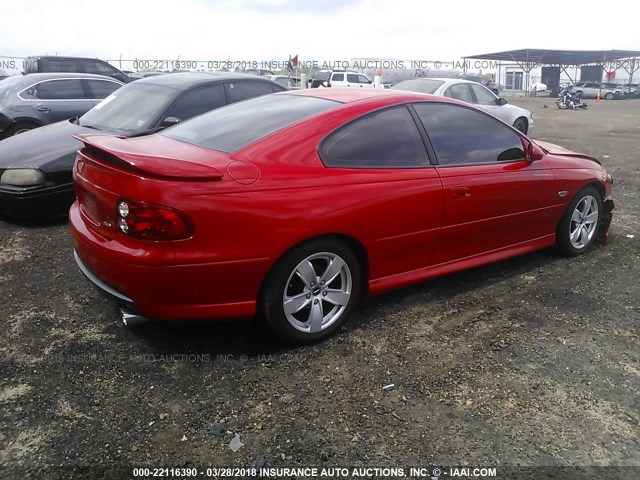 6G2VX12U75L405941 - 2005 PONTIAC GTO RED photo 4