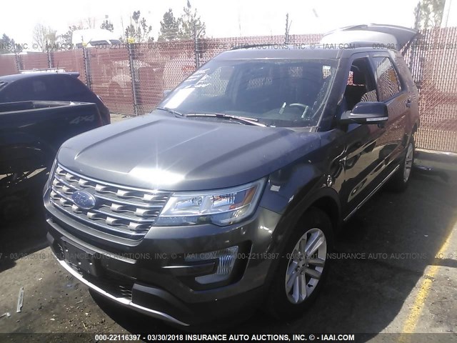 1FM5K7D85HGD64471 - 2017 FORD EXPLORER XLT GRAY photo 2