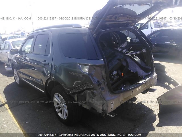 1FM5K7D85HGD64471 - 2017 FORD EXPLORER XLT GRAY photo 3