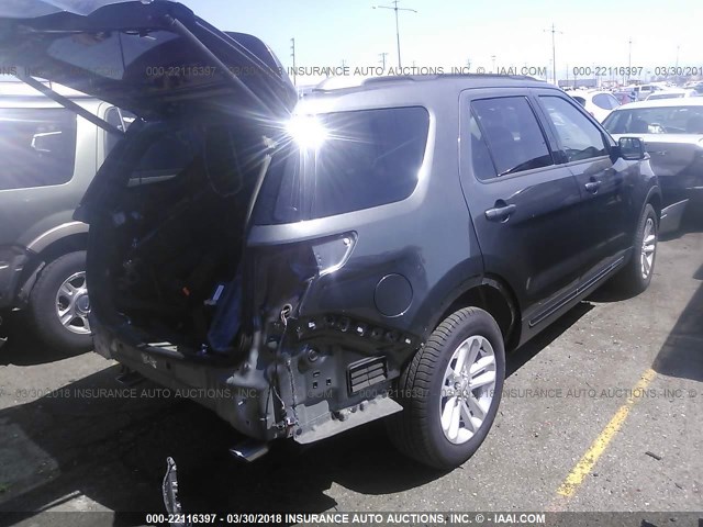 1FM5K7D85HGD64471 - 2017 FORD EXPLORER XLT GRAY photo 4