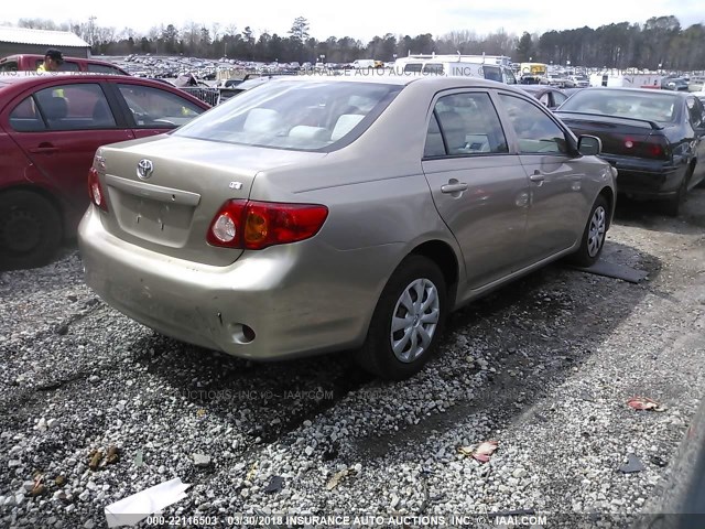 1NXBU40E69Z087114 - 2009 TOYOTA COROLLA S/LE/XLE GOLD photo 4