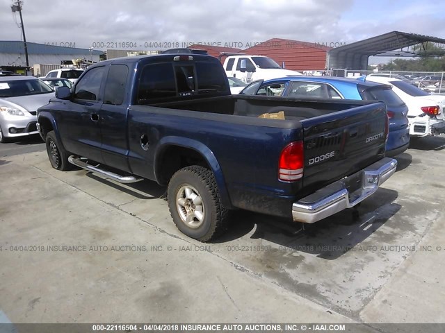 1D7HG32N93S184975 - 2003 DODGE DAKOTA SPORT BLUE photo 3