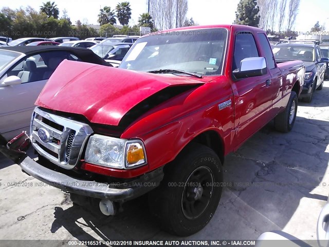 1FTYR44U97PA64438 - 2007 FORD RANGER SUPER CAB RED photo 2