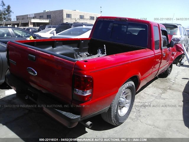 1FTYR44U97PA64438 - 2007 FORD RANGER SUPER CAB RED photo 4