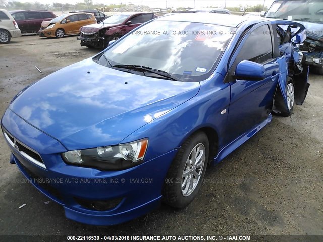 JA32U2FU0AU030451 - 2010 MITSUBISHI LANCER ES/ES SPORT BLUE photo 2