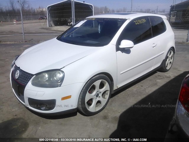 WVWEV71K66W066784 - 2006 VOLKSWAGEN NEW GTI WHITE photo 2