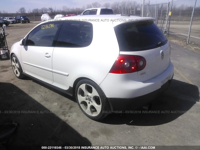 WVWEV71K66W066784 - 2006 VOLKSWAGEN NEW GTI WHITE photo 3