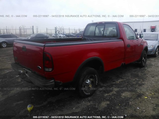 2FTZF1820XCB08848 - 1999 FORD F150 RED photo 4