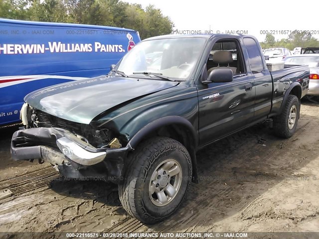 4TASN92N8XZ513148 - 1999 TOYOTA TACOMA XTRACAB PRERUNNER მწვანე ფოტო 2