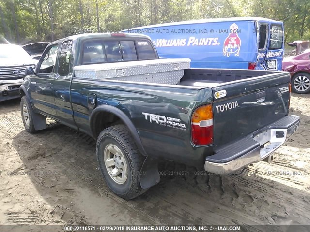 4TASN92N8XZ513148 - 1999 TOYOTA TACOMA XTRACAB PRERUNNER GREEN photo 3