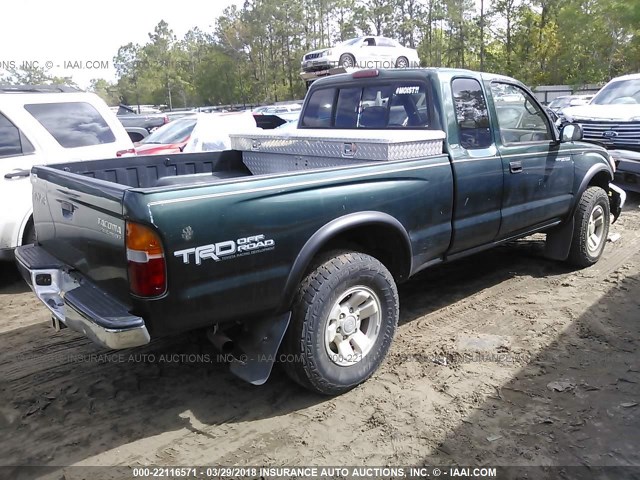 4TASN92N8XZ513148 - 1999 TOYOTA TACOMA XTRACAB PRERUNNER GREEN photo 4