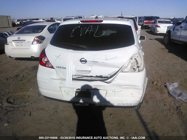 3N1BC1CP7BL499418 - 2011 NISSAN VERSA S/SL WHITE photo 6