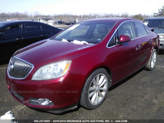 1G4PR5SK5C4109661 - 2012 BUICK VERANO CONVENIENCE RED photo 2