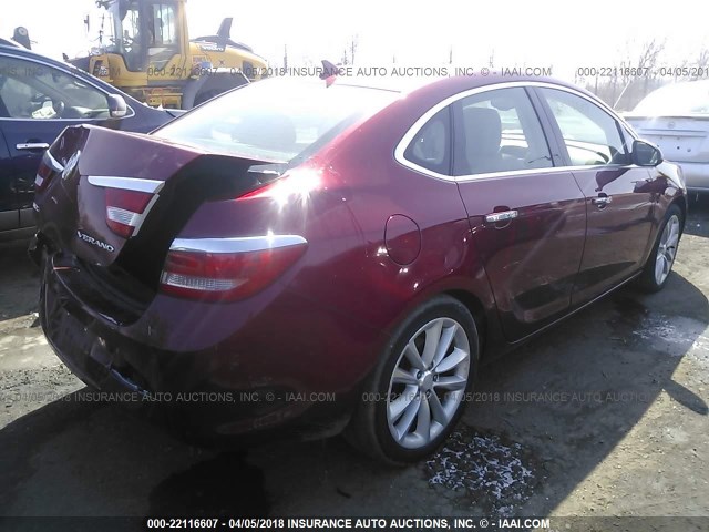 1G4PR5SK5C4109661 - 2012 BUICK VERANO CONVENIENCE RED photo 4