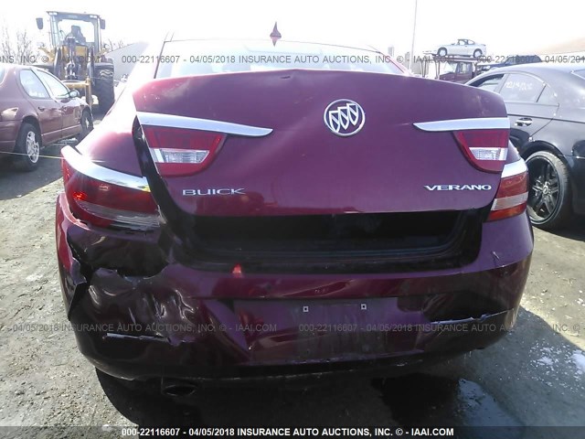 1G4PR5SK5C4109661 - 2012 BUICK VERANO CONVENIENCE RED photo 6