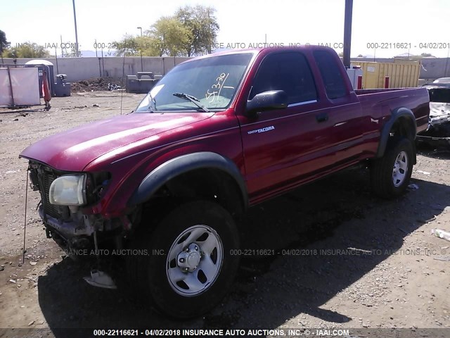 5TESN92NX4Z429367 - 2004 TOYOTA TACOMA XTRACAB PRERUNNER RED photo 2